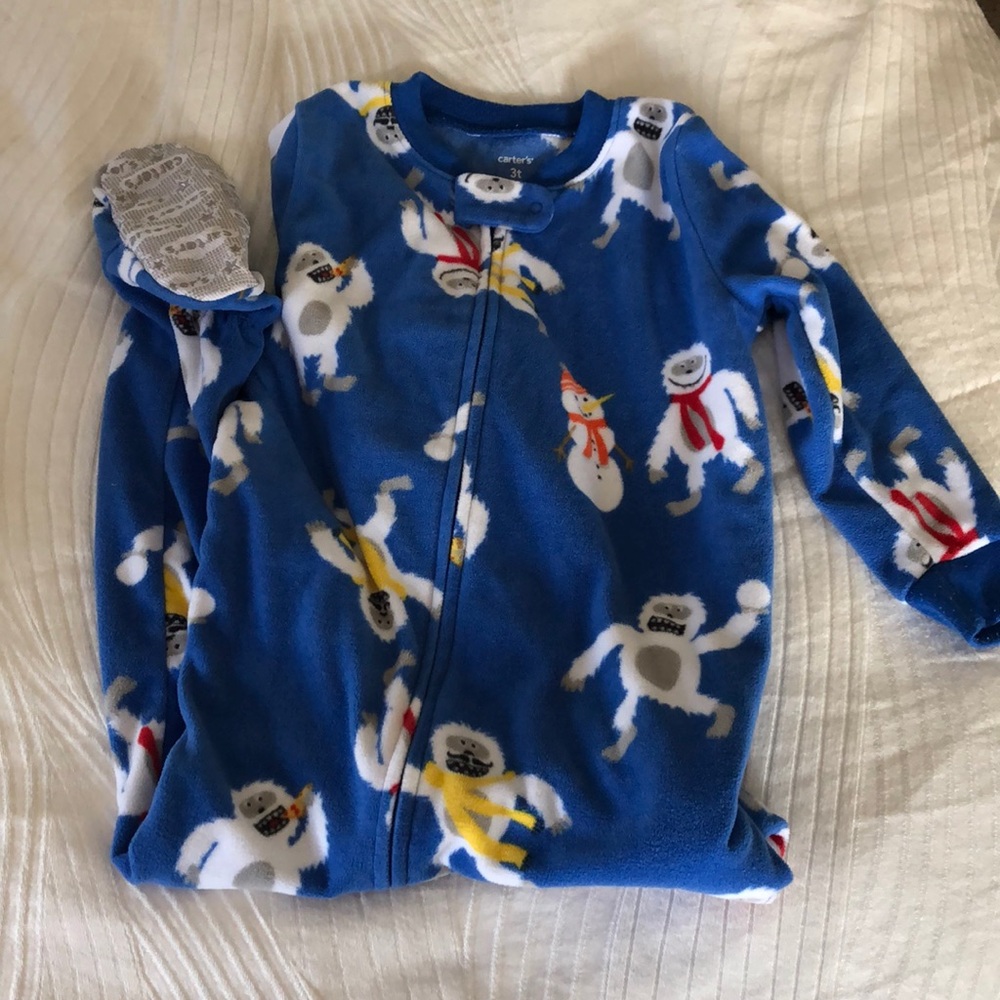 3T Fleece Zip Pajamas